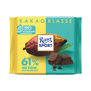 Ritter Sport Kakao-Klasse 61 % Die Feine aus Nicaragua, 100g